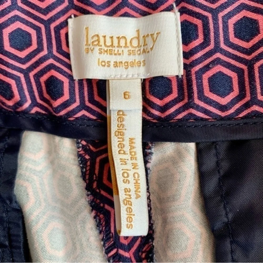 🔴EUC Laundry Shelli Segal Geometric Print Ankle Pants SIZE 6